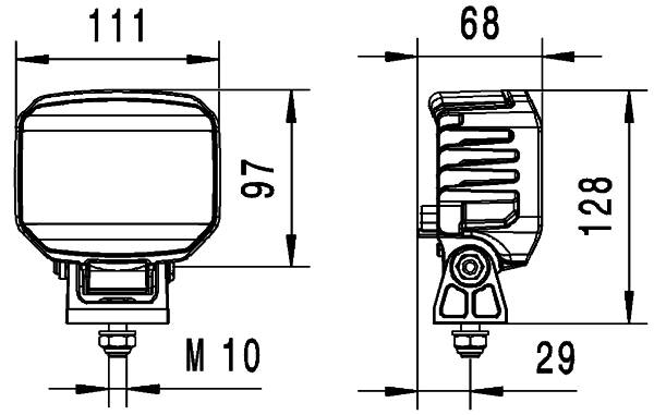 HELLA 1GA 996 488-001 Arbeitsscheinwerfer - Power Beam 1800 Compact - 12/24V - 1850lm - Anbau/Bügelb