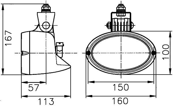 HELLA 1GA 996 561-007 Halogen-Arbeitsscheinwerfer - Oval 100 - 12V - 1700lm - Anbau - hängend - Nahf