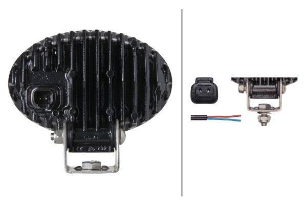 HELLA 1GA 996 661-011 LED-Arbeitsscheinwerfer - Oval 100 - 12/24V - 1500lm - Anbau - stehend - weitr