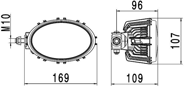 HELLA 1GA 996 661-031 LED-Arbeitsscheinwerfer - Oval 100 Thermo Pro - 12/24V - 1700lm - Anbau - Nahf