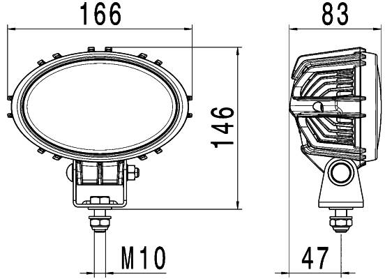 HELLA 1GA 996 661-041 LED-Arbeitsscheinwerfer - Oval 100 Thermo Pro - 12/24V - 1700lm - Anbau/Bügelb