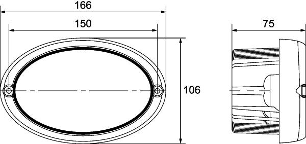 HELLA 1GA 996 761-021 LED-Arbeitsscheinwerfer - Oval 100 Gen. II - 12/24V - 3800lm - Einbau - Nahfel