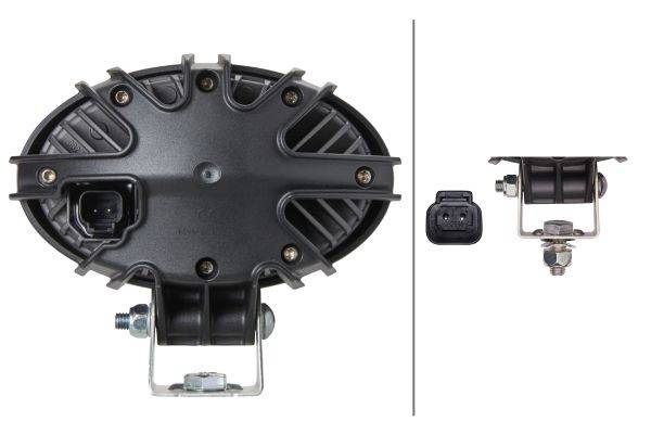 HELLA 1GA 996 761-101 LED-Arbeitsscheinwerfer - Oval 100 Compact - 12/24V - 1850lm - Bügelbefestigun