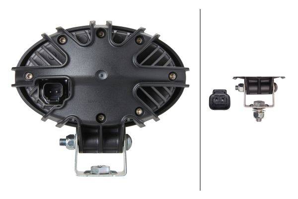 HELLA 1GA 996 761-111 LED-Arbeitsscheinwerfer - Oval 100 Compact - 12/24V - 1850lm - Bügelbefestigun