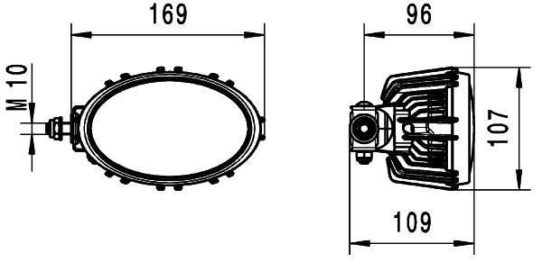 HELLA 1GA 996 761-171 LED-Arbeitsscheinwerfer - Oval 100 Compact - 12/24V - 1850lm - Bügelbefestigun