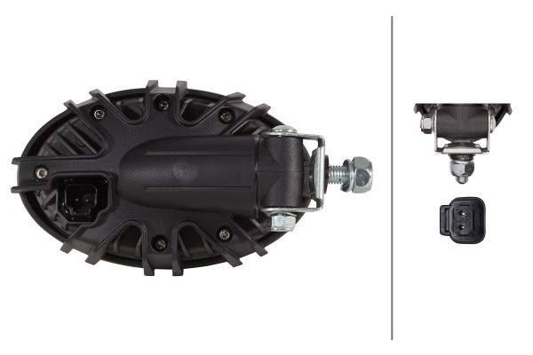 HELLA 1GA 996 761-191 LED-Arbeitsscheinwerfer - Oval 100 Compact - 12/24V - 1850lm - Bügelbefestigun