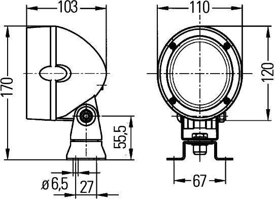 HELLA 1GM 996 134-081 Halogen-Arbeitsscheinwerfer - Mega Beam - 12/24V - Anbau - stehend - Geländeau