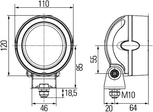 HELLA 1GM 996 136-501 LED-Arbeitsscheinwerfer - Mega Beam Gen. IV - 12/24V - 2500lm - Anbau - stehen