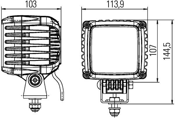 HELLA 1GA 996 189-051 LED-Arbeitsscheinwerfer - Power Beam 2000 - 12/24V - 2200lm - Anbau - stehend