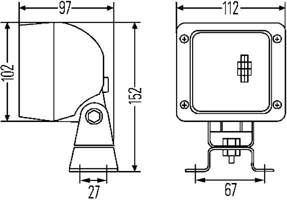 HELLA 1GA 997 506-601 Halogen-Arbeitsscheinwerfer - Ultra Beam - 12/24V - Anbau - stehend - Bodenaus