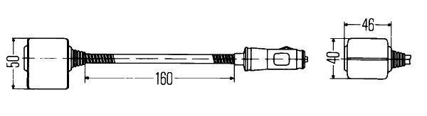 HELLA 2AB 004 532-021 Leseleuchte - Halogen - 12V - YL - Lichtscheibenfarbe: rot