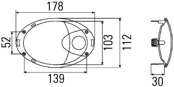 HELLA 2JA 009 294-021 Innenraumleuchte - 12V - oval - 5W - W5W - Einbau - Lichtscheibenfarbe: transp