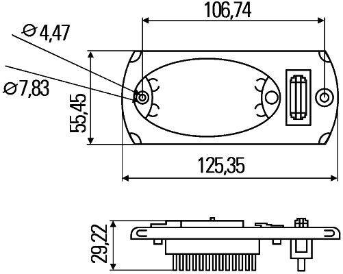HELLA 2JA 343 570-041 Innenraumleuchte - Mini OvalLED G-LED - LED - 24V - 1.7W - LED - Einbau - Lich