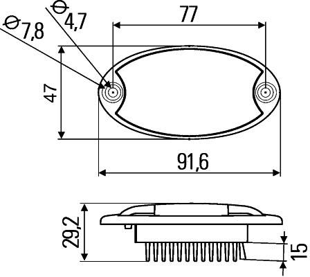 HELLA 2JA 343 570-117 Innenraumleuchte - Mini OvalLED - LED - 12V - LED - Anbau - LED-Lichtfarbe: bl