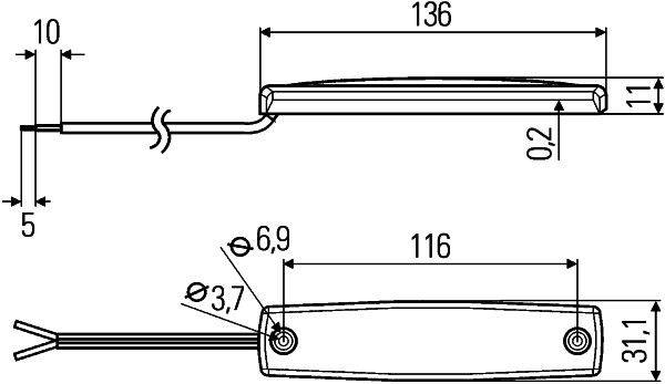 HELLA 2JA 343 660-117 Innenraumleuchte - Mini ThinLED - LED - 24V - LED - Anbau/geschraubt