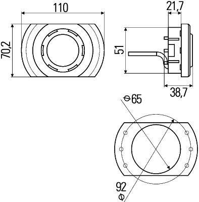 HELLA 2JA 343 700-251 Innenraumleuchte - SpotLED - LED - 12/24V - 2.5W - LED - Einbau/Federbefestigu