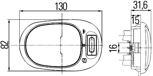 HELLA 2JA 964 916-011 Innenraumleuchte - 12V - K (10W) - Einbau - Kunststoffgehäuse