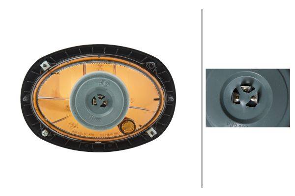 HELLA 1AB 996 157-081 Halogen-Hauptscheinwerfer - Oval 120 - 12V - oval - Referenzzahl: 12.5 - Einba