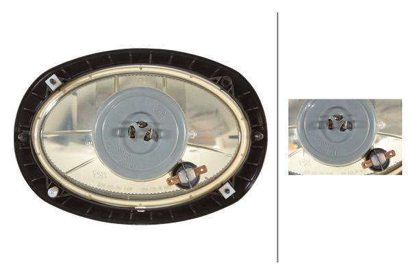 HELLA 1AB 996 157-091 Halogen-Hauptscheinwerfer - Oval 120 - 12V - oval - Referenzzahl: 12.5 - Einba