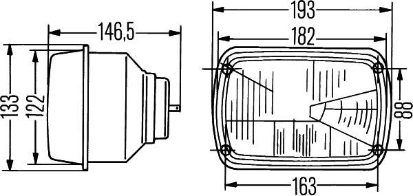 HELLA 1AD 003 305-001 Halogen-Hauptscheinwerfer - links/rechts - für u.a. Fiat 127 (127_)