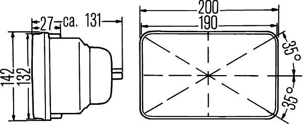 HELLA 1AE 003 427-011 Halogen-Scheinwerfereinsatz, Hauptscheinwerfer - 12/24V - Referenzzahl: 17.5 -