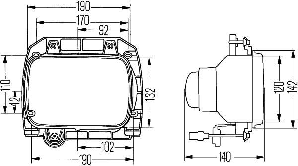 HELLA 1LE 003 427-041 Halogen-Scheinwerfereinsatz, Hauptscheinwerfer - 12/24V - Anbau/Einbau - links