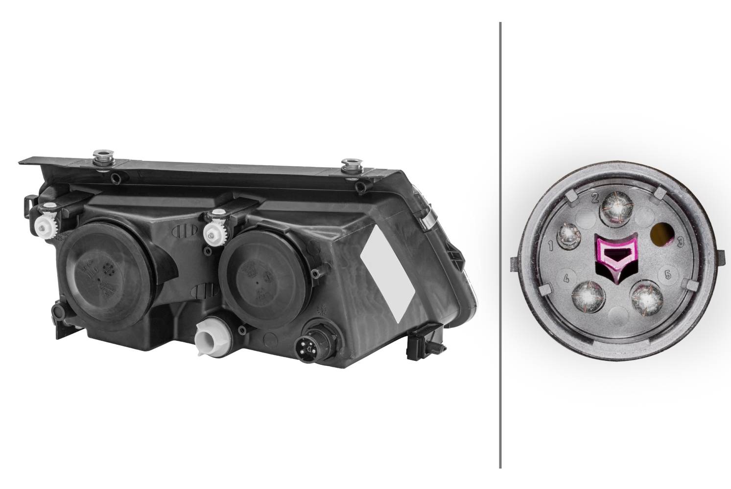 HELLA 1AF 007 620-051 Doppelscheinwerfer/FF/Halogen-Hauptscheinwerfer - links - für u.a. VW Passat V