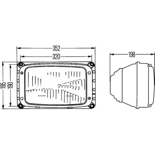 HELLA 1AG 003 434-051 Halogen Hauptscheinwerfer, Links oder Rechts, mit Halterahmen
