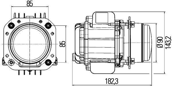 HELLA 1LL 010 820-031 DE/LED-Hauptscheinwerfer - 90mm Performance Bi-LED L70 - 12/24V - Einbau - lin