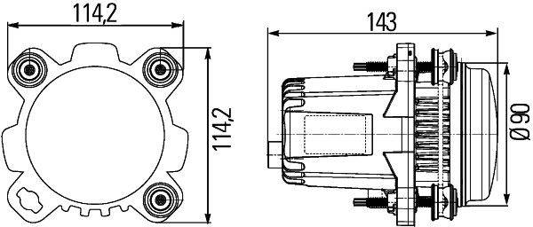 HELLA 1ML 012 488-111 DE/LED-Scheinwerfereinsatz, Hauptscheinwerfer - 90mm Performance L4060 - 12/24