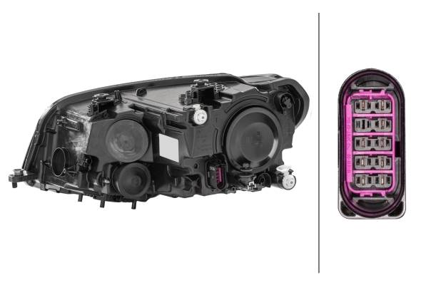 HELLA 1EA 012 286-061 FF/Halogen-Hauptscheinwerfer - rechts - für u.a. VW Caddy IV Box (Saa, Sah)