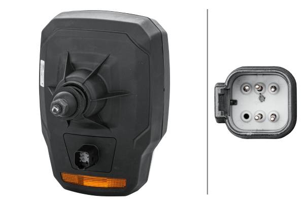 HELLA 1EA 328 450-001 Hauptscheinwerfer - 12V - Einbau - Lichtscheibenfarbe: gelb - Stecker: DEUTSCH