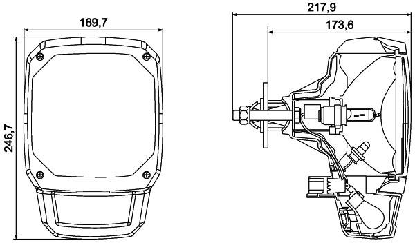 HELLA 1LA 328 450-311 Hauptscheinwerfer - 12V - Einbau - Lichtscheibenfarbe: gelb - Stecker: DEUTSCH