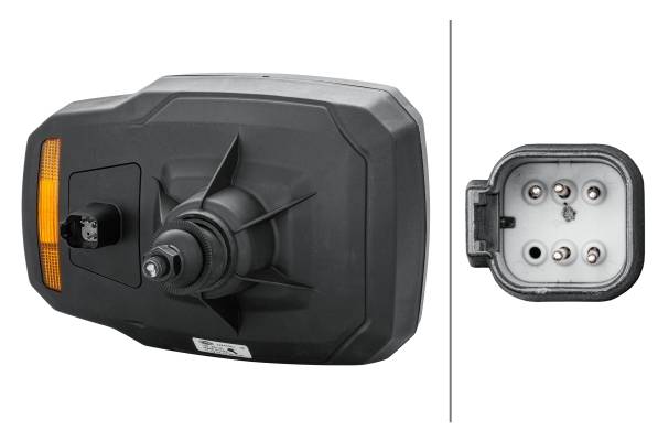 HELLA 1EA 328 450-011 Hauptscheinwerfer - 12V - Anbau - Lichtscheibenfarbe: gelb - Stecker: DEUTSCH