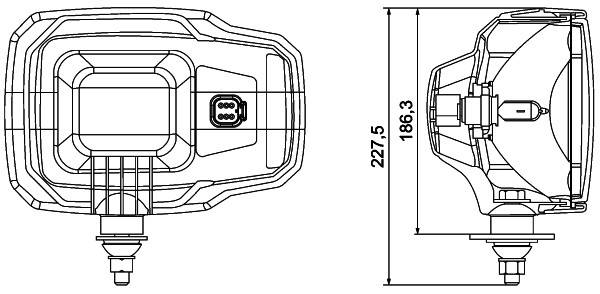HELLA 1EA 328 450-411 Hauptscheinwerfer - 12V - Einbau - Lichtscheibenfarbe: gelb - Stecker: DEUTSCH