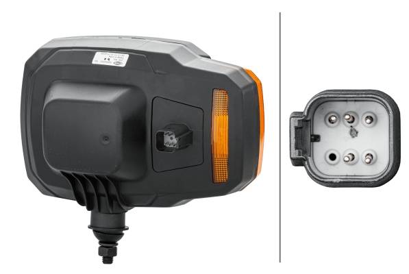 HELLA 1EA 328 450-521 Hauptscheinwerfer - 24V - Einbau - Lichtscheibenfarbe: gelb - Stecker: DEUTSCH