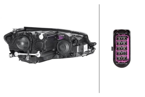 HELLA 1EB 013 924-011 FF/Halogen-Hauptscheinwerfer - links - für u.a. VW (Faw) Golf VII (Bn1, Bn2, C