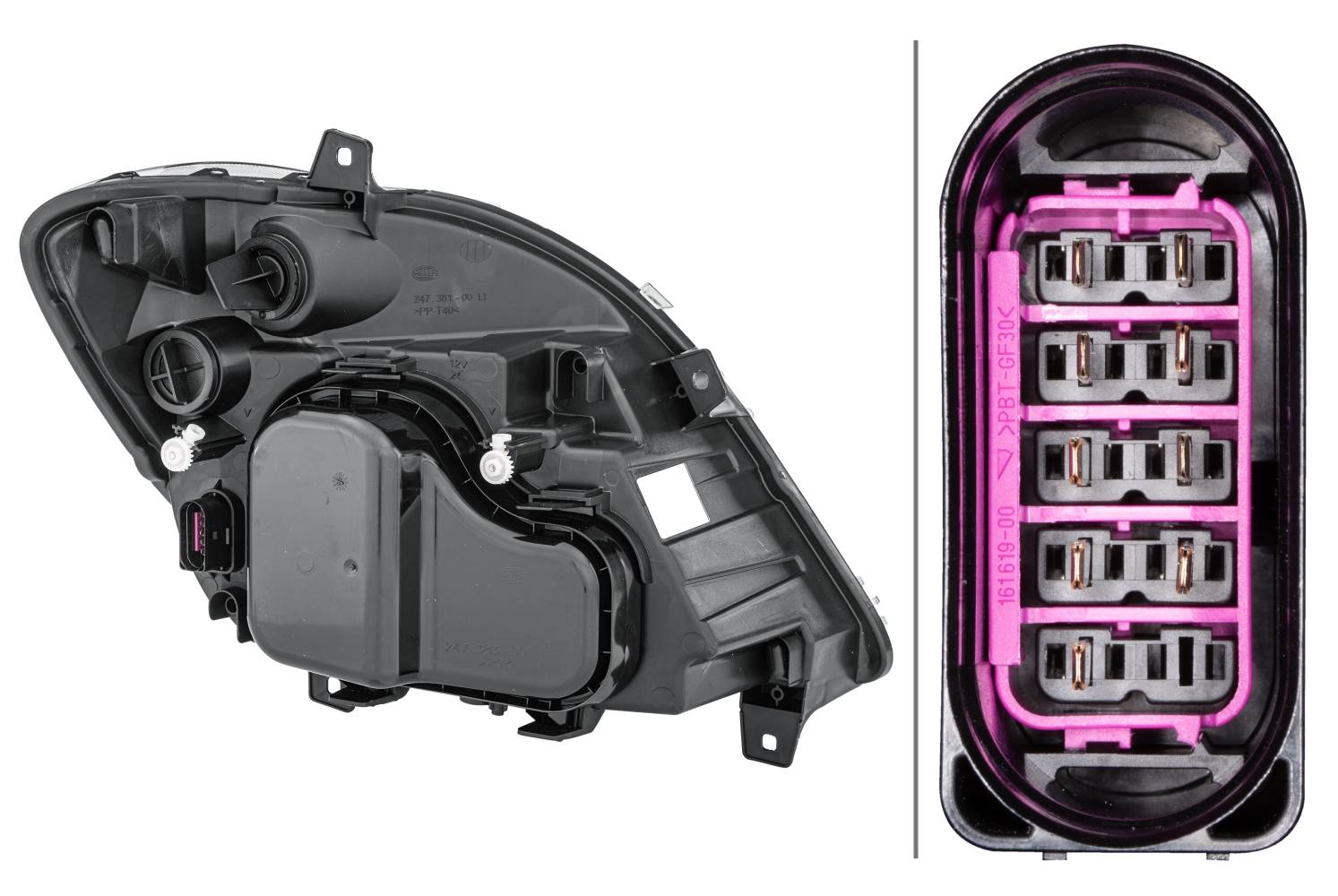 HELLA 1EB 247 012-011 FF/Halogen-Hauptscheinwerfer - links - für u.a. MB Sprinter 3,5-T Box (906)