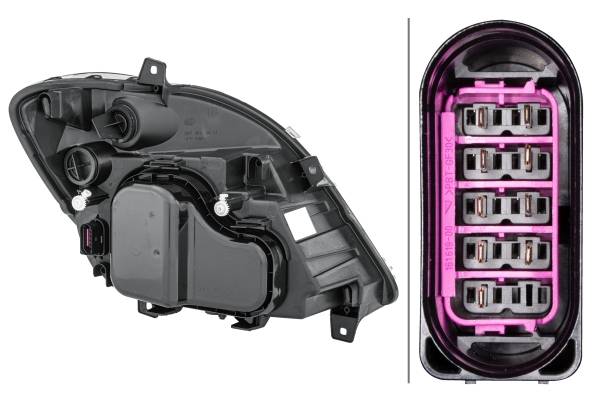 HELLA 1EB 247 012-011 FF/Halogen-Hauptscheinwerfer - links - für u.a. MB Sprinter 3,5-T Box (906)