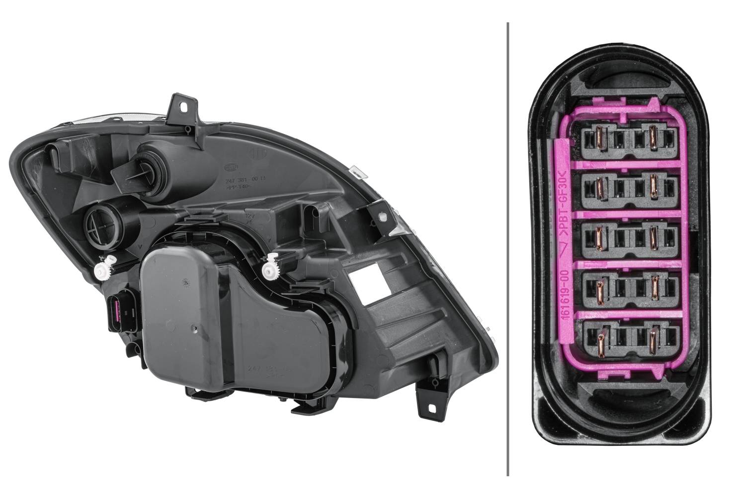 HELLA 1EB 247 012-051 FF/Halogen-Hauptscheinwerfer - links - für u.a. MB Sprinter 3,5-T Box (906)