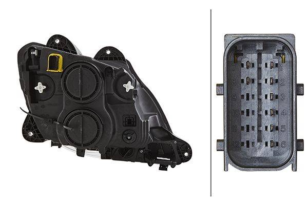 HELLA 1ED 010 116-511 FF/Halogen-Hauptscheinwerfer - links