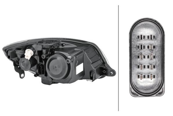 HELLA 1ED 247 025-211 Einfachscheinwerfer/FF/Halogen-Hauptscheinwerfer - links - für u.a. Skoda Fabi