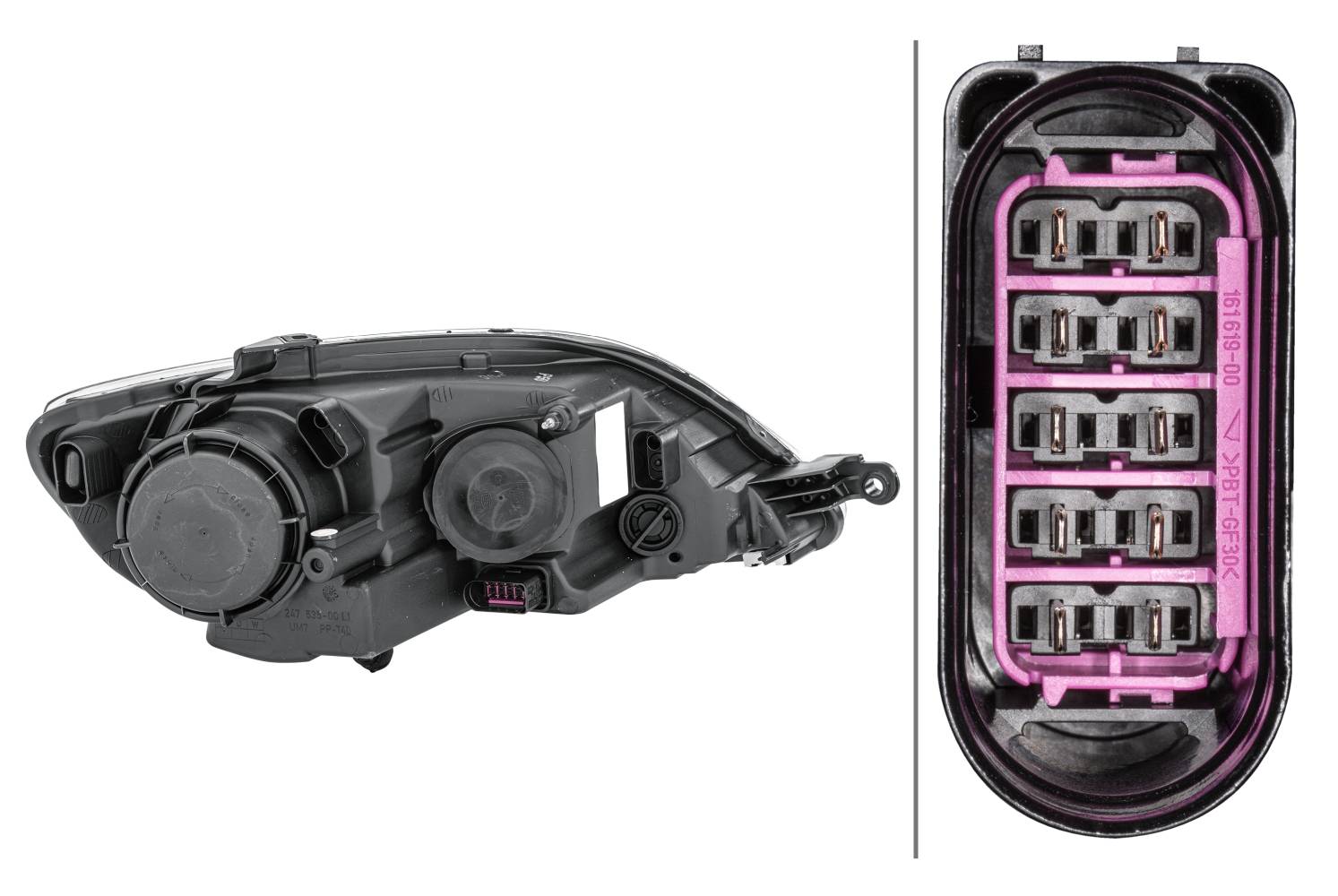 HELLA 1EE 009 948-051 FF/Halogen-Hauptscheinwerfer - links - für u.a. VW Golf Plus (5M1, 521)
