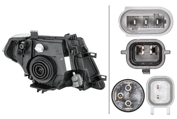 HELLA 1EE 238 055-011 Halogen-Hauptscheinwerfer - links - für u.a. Nissan Pathfinder III (R51)