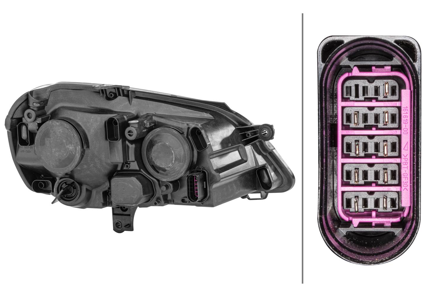 HELLA 1EE 247 019-211 FF/Halogen-Hauptscheinwerfer - links - für u.a. VW Polo (9N_)