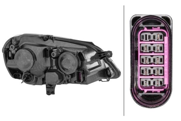 HELLA 1EE 247 019-211 FF/Halogen-Hauptscheinwerfer - links - für u.a. VW Polo (9N_)