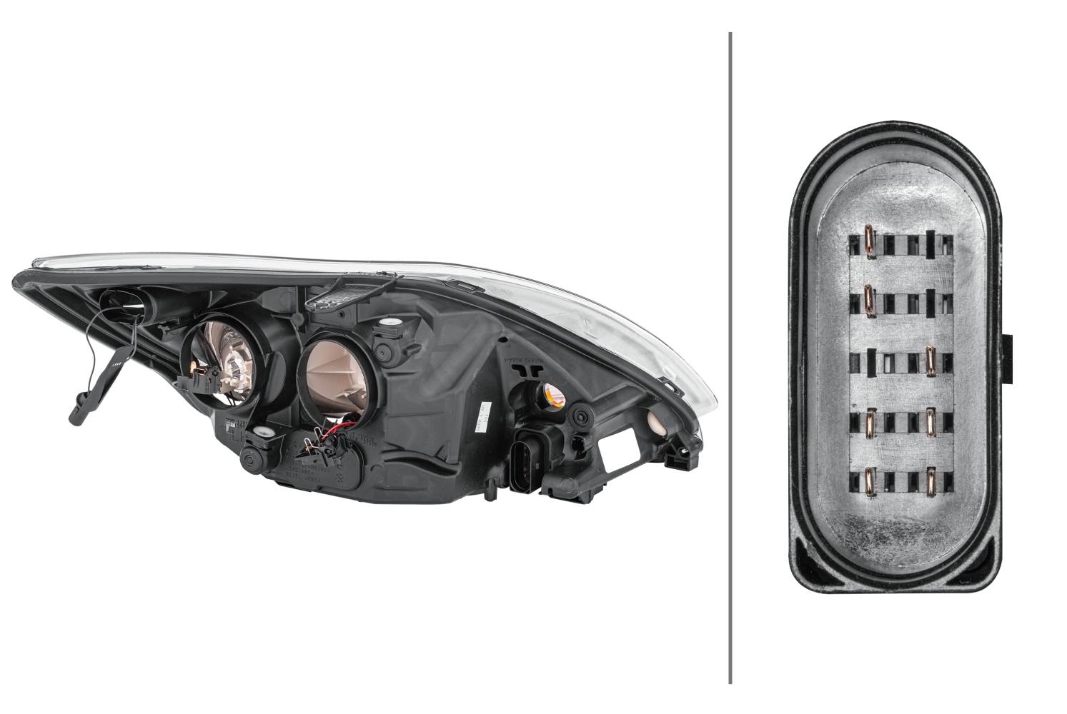 HELLA 1EE 354 257-011 Halogen-Hauptscheinwerfer - links - für u.a. Ford Focus II (Da_, Hcp, Dp)