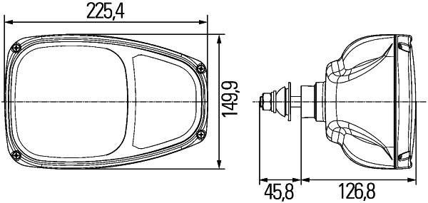 HELLA 1EE 996 174-277 Hauptscheinwerfer - Combi 220 - 24V - Anbau - links