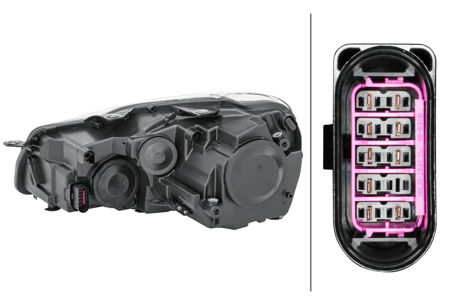 HELLA 1EG 009 901-221 FF/Halogen-Hauptscheinwerfer - rechts - für u.a. VW Golf VI (5K1)