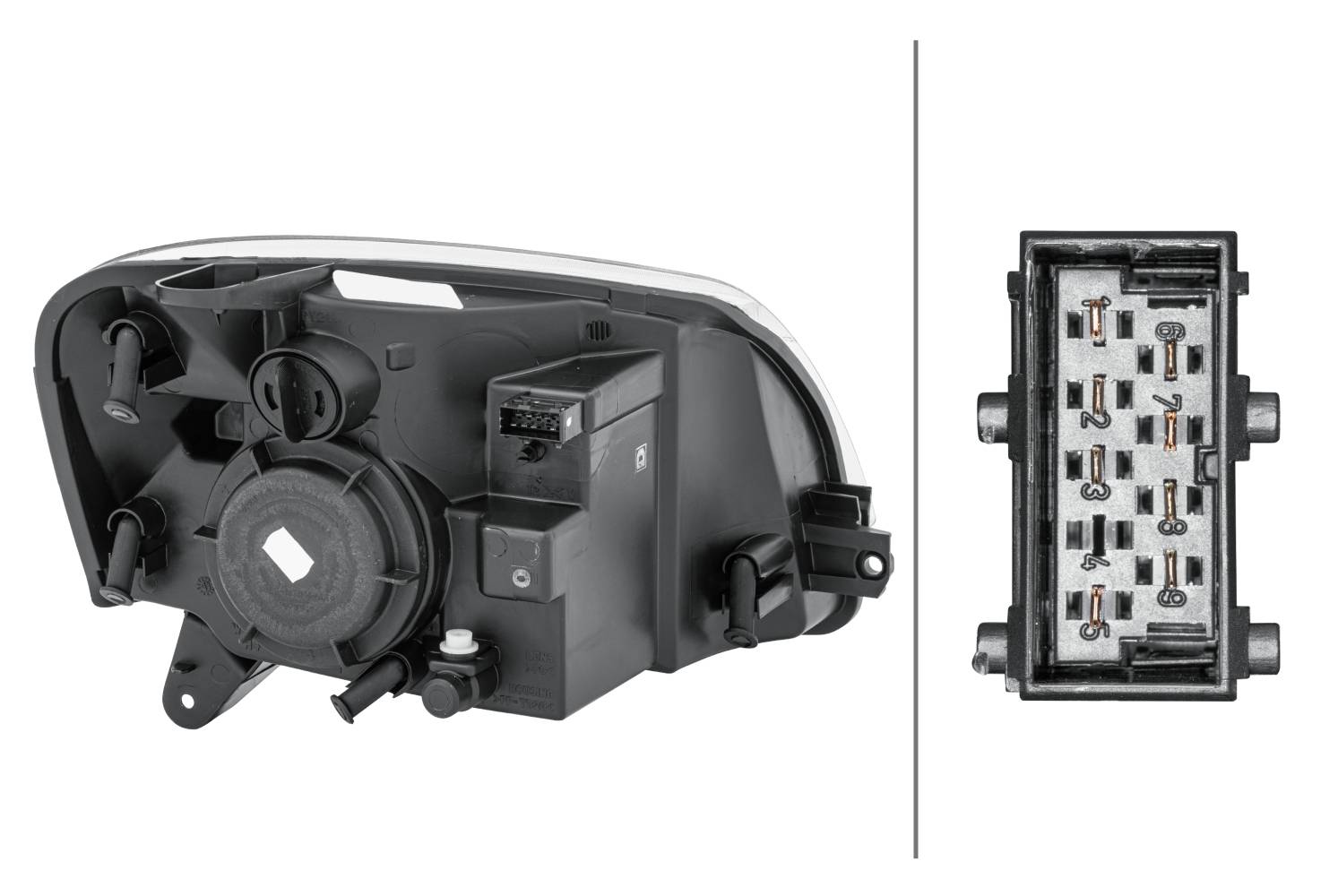 HELLA 1EG 010 196-011 Halogen-Hauptscheinwerfer - links - für u.a. Peugeot Partner Box (5_, G_)